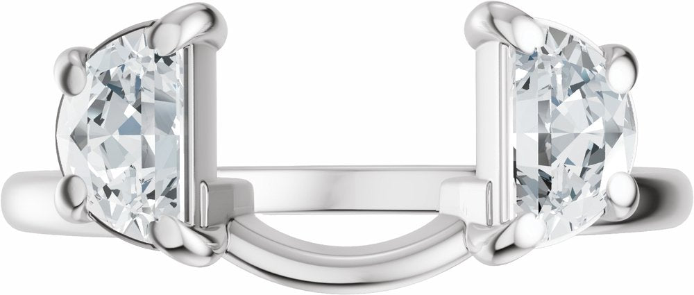14K White Gold 1 CTW Lab-Grown Diamond Wrap-Style Ring Enhancer
