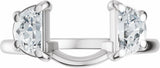 14K White Gold 1 CTW Lab-Grown Diamond Wrap-Style Ring Enhancer