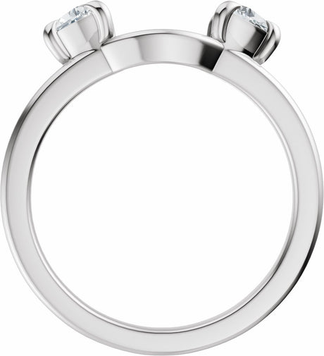 14K White Gold 1 CTW Lab-Grown Diamond Wrap-Style Ring Enhancer