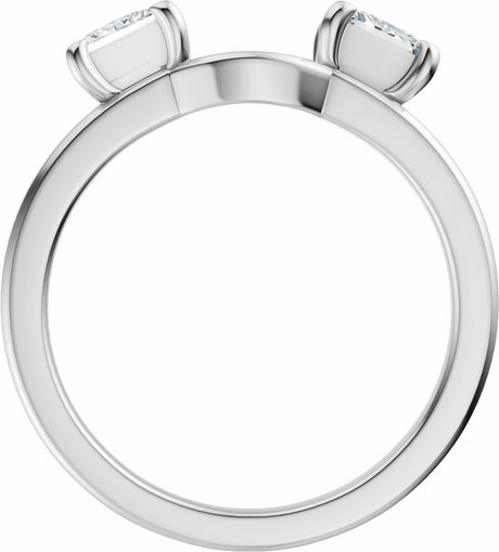 14K White Gold 3/4 CTW Lab-Grown Diamond Wrap-Style Ring Enhancer