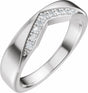 14K White Gold 1/10 CTW Natural Diamond Contour Band