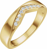 14K Yellow Gold 1/10 CTW Natural Diamond Contour Band
