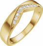 14K Yellow Gold 1/10 CTW Natural Diamond Contour Band