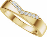 14K Yellow Gold 1/10 CTW Natural Diamond Contour Band