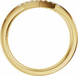 14K Yellow Gold 1/10 CTW Natural Diamond Contour Band