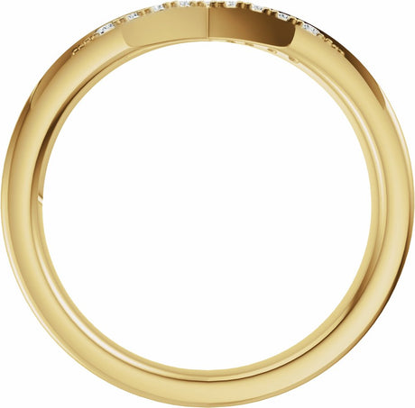 14K Yellow Gold 1/10 CTW Natural Diamond Contour Band