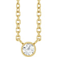 14K Yellow Gold .06 CT Natural Diamond Solitaire 16-18" Necklace