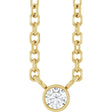 14K Yellow Gold .03 CT Natural Diamond Solitaire 16-18" Necklace