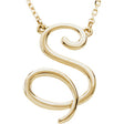 14K Yellow Gold Script Initial S 16" Necklace