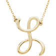 14K Yellow Script Initial L 16" Necklace