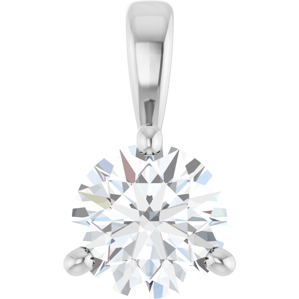 14K White Gold 1/2 CTW Natural Diamond Pendant