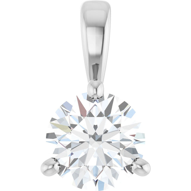 14K White Gold 1/2 CT Lab-Grown Diamond Pendant 