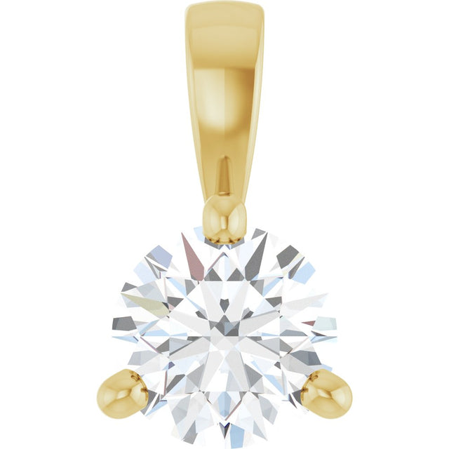 14K Yellow Gold 1/4 CT Lab-Grown Diamond Pendant 