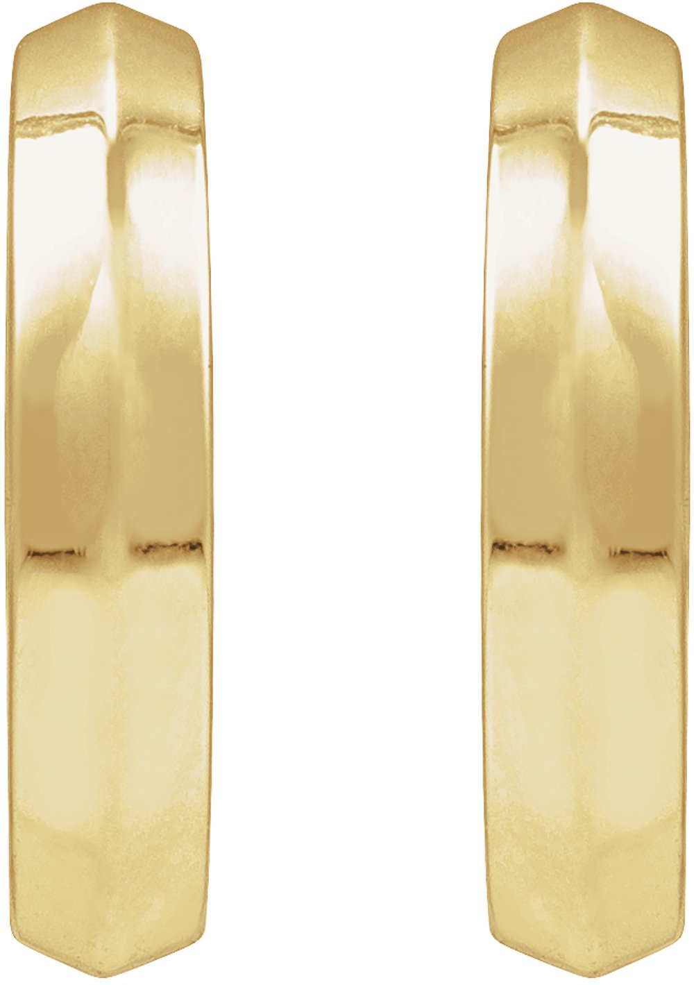 14K Yellow Gold Knife-Edge Hinge 14.5 mm Hoop Earring