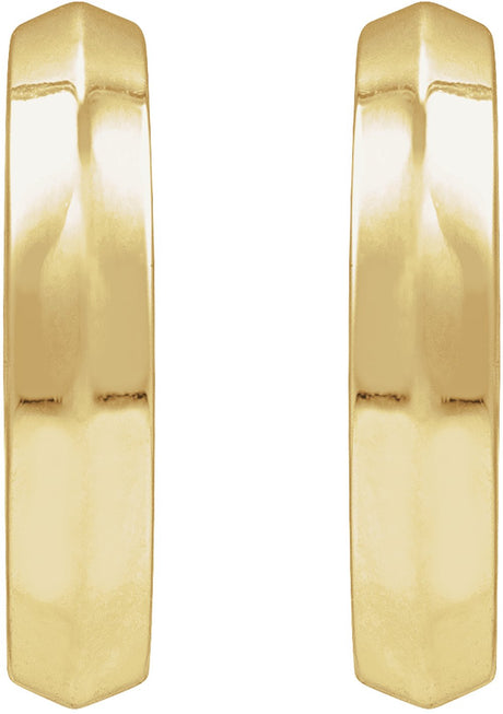 14K Yellow Gold Knife-Edge Hinge 14.5 mm Hoop Earring