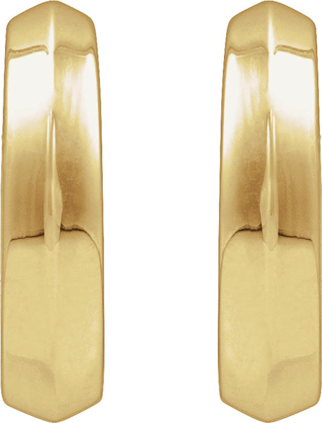 14K Yellow Gold Knife-Edge Hinge 11.9 mm Hoop Earring