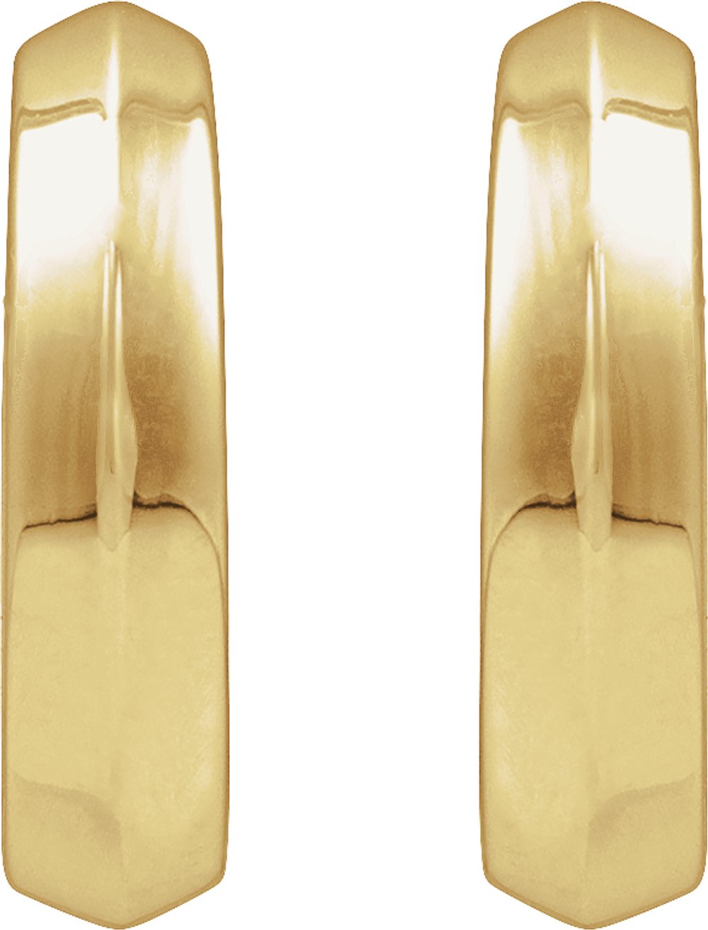 14K Yellow Gold Knife-Edge Hinge 11.9 mm Hoop Earring