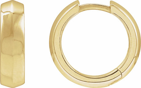 14K Yellow Gold Knife-Edge Hinge 14.5 mm Hoop Earring