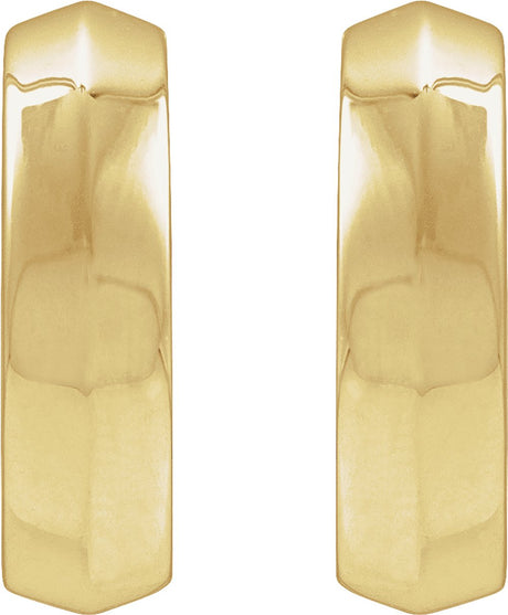 14K Yellow Gold Knife-Edge Hinge 14.5 mm Hoop Earring