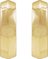 14K Yellow Gold Knife-Edge Hinge 14.5 mm Hoop Earring