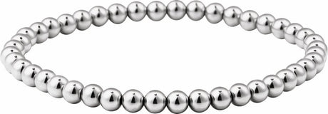 Sterling Silver 6 mm Elastic Bead 6 1/2" Bracelet