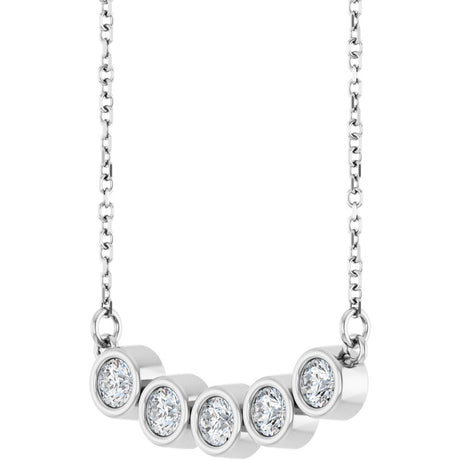 Sterling Silver 3/4 CTW Lab-Grown Diamond Bezel-Set 16-18" Necklace