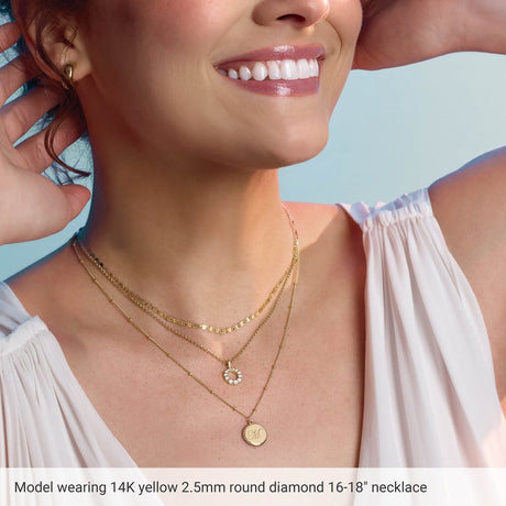 14K Yellow Gold 1/3 CTW Lab-Grown Diamond Graduated Circle 16-18" Necklace