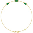 14K Yellow Gold Natural Emerald Bezel-Set 3-Stone 7 1/2" Bracelet