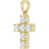 14K Yellow Gold 1/2 CTW Lab-Grown Diamond Cross Pendant