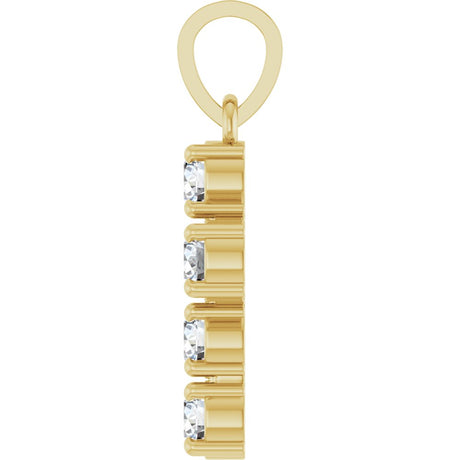 14K Yellow Gold 1/2 CTW Lab-Grown Diamond Cross Pendant