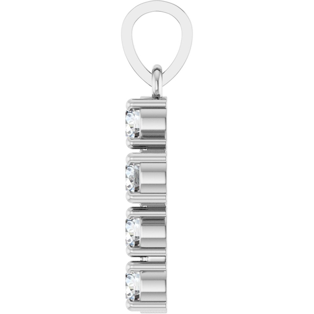 14K White Gold 1/2 CTW Lab-Grown Diamond Cross Pendant