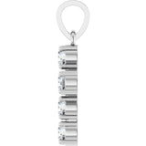 14K White Gold 1/2 CTW Lab-Grown Diamond Cross Pendant