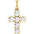 14K Yellow Gold 1/2 CTW Lab-Grown Diamond Cross Pendant