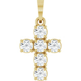 14K Yellow Gold 1/2 CTW Lab-Grown Diamond Cross Pendant