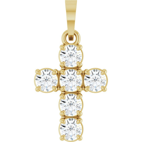 14K Yellow Gold 1/2 CTW Lab-Grown Diamond Cross Pendant