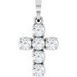 14K White Gold 1/2 CTW Lab-Grown Diamond Cross Pendant