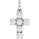 14K White Gold 1/2 CTW Lab-Grown Diamond Cross Pendant