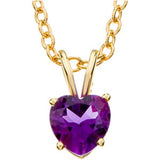 14K Yellow 6 mm Natural Amethyst Heart 18" Necklace