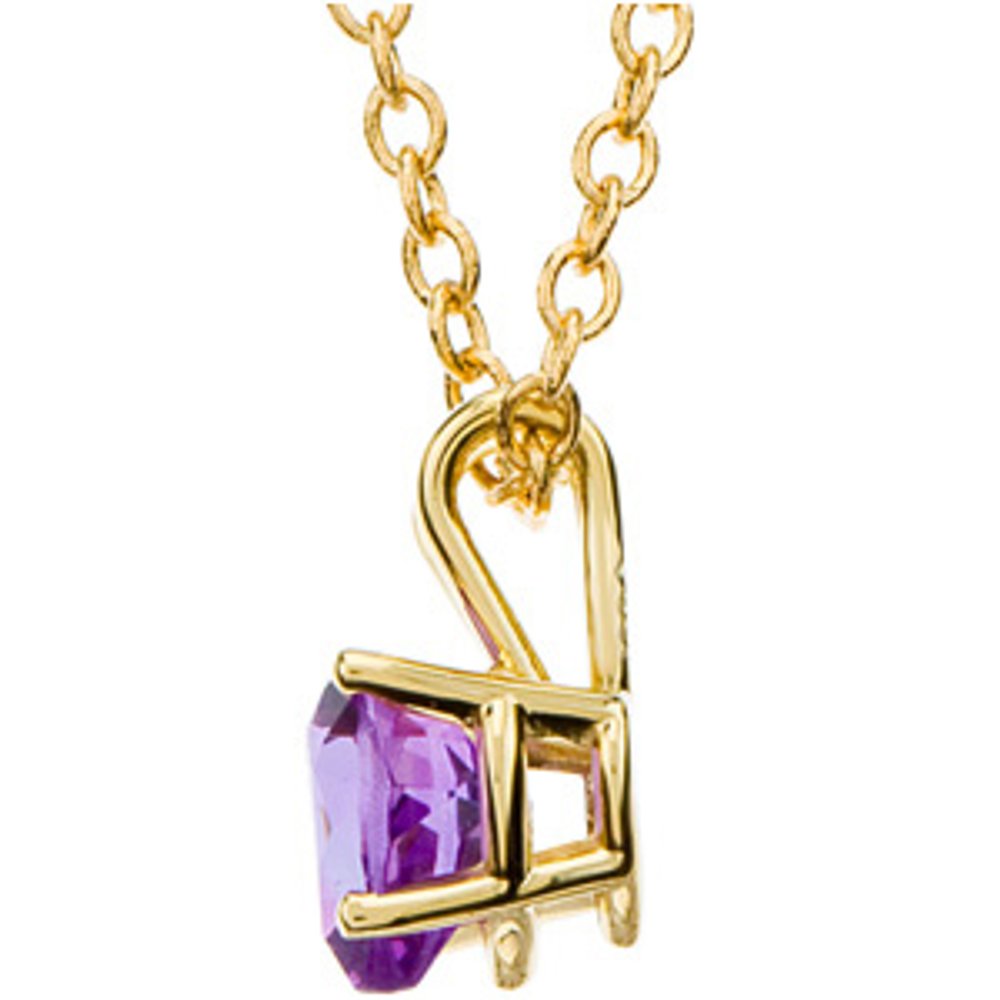 14K Yellow 6 mm Natural Amethyst Heart 18" Necklace