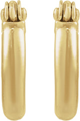 14K Yellow Gold Tube 10 mm Hoop Earrings