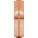 14K Rose Gold 6 mm Center Milgrain Half-Round Band Size 10.5