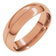 14K Rose Gold 6 mm Center Milgrain Half-Round Band Size 10.5