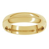 10K Yellow Gold 5 mm Center Milgrain Half-Round Band Size 10