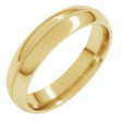 10K Yellow Gold 5 mm Center Milgrain Half-Round Band Size 10