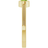 14K Yellow Gold Natural Peridot Bezel-Set Solitaire Ring