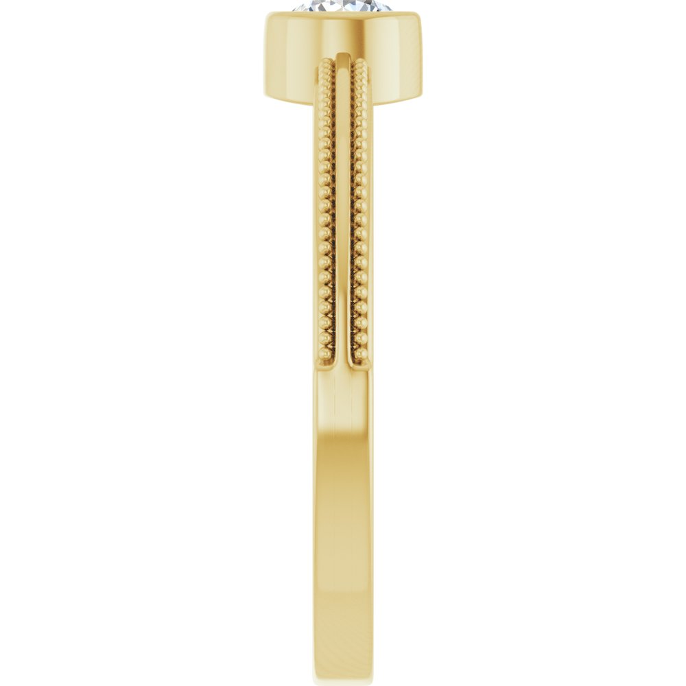 14K Yellow Gold Lab-Grown Diamond Bezel-Set Solitaire Ring