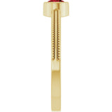 14K Yellow Gold Natural Mozambique Garnet Bezel-Set Solitaire Ring
