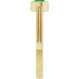 14K Yellow Gold Lab-Grown Emerald Bezel-Set Solitaire Ring