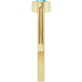 14K Yellow Gold Natural Aquamarine Bezel-Set Solitaire Ring