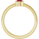 14K Yellow Gold Lab-Grown Ruby Bezel-Set Solitaire Ring